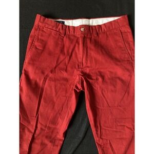 Polo Ralph Lauren Pants Mens Size 32/32 Slacks Slim Fit‎ Red Cotton Holiday